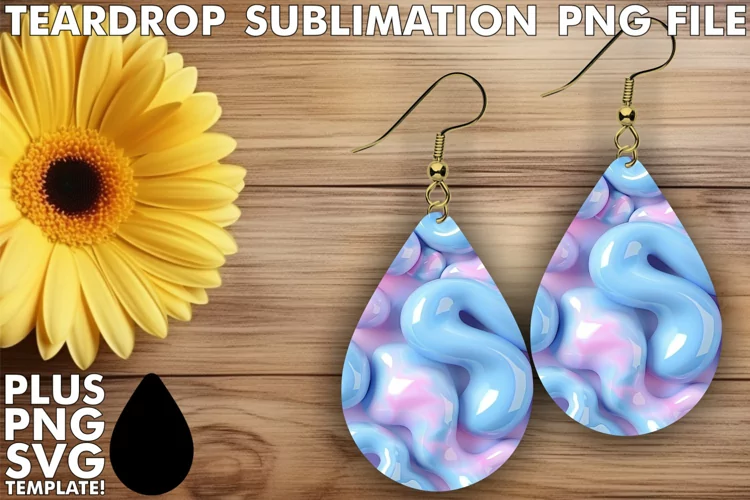 Bohemian Puff Pattern Teardrop Earrings