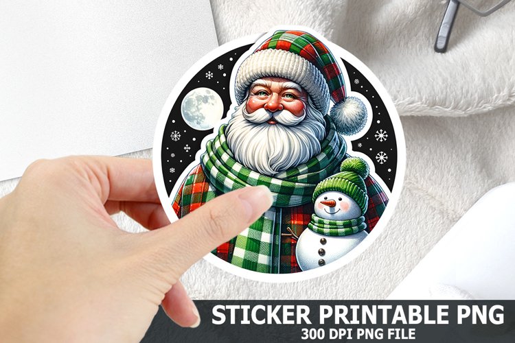 Christmas Santa Sticker| Christmas Sticker PNG Design