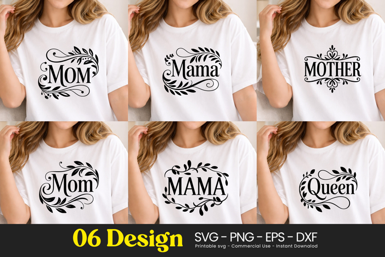 Mom Mama Classic Frame Quotes SVG PNG