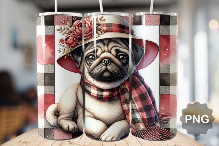 Dog Tumbler Sublimation - 20 Oz Skinny Tumbler