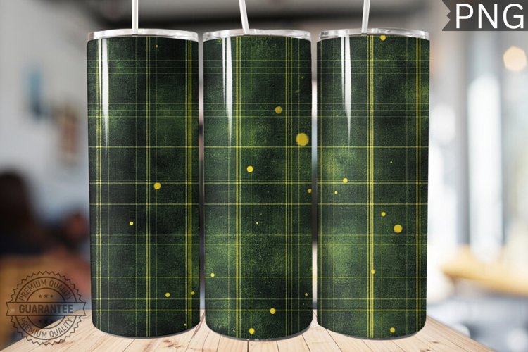 Green Christmas Plaid Tumbler Wrap -High Quality 300 Dpi