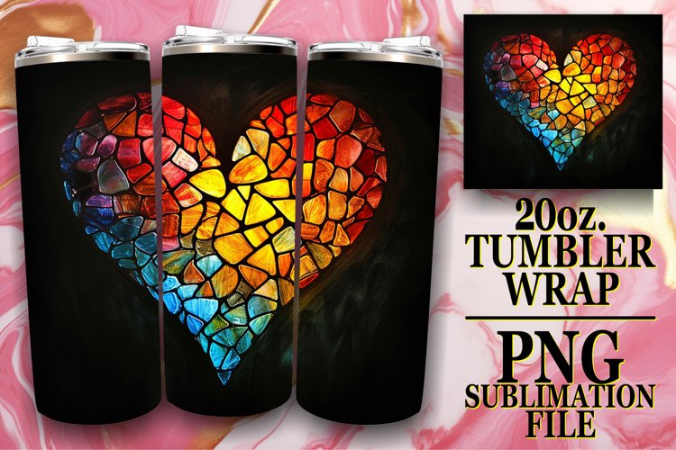Heart Pattern Sublimation Tumbler Design