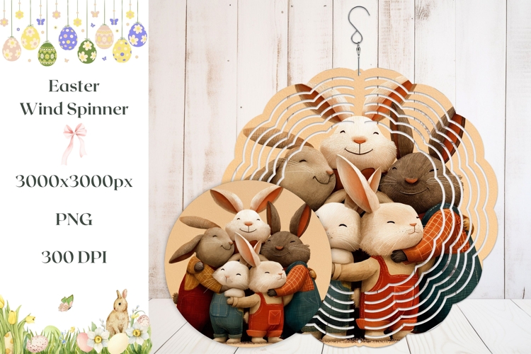 Cartoon Bunnies Wind Spinner, Cartoon Wind Spinner