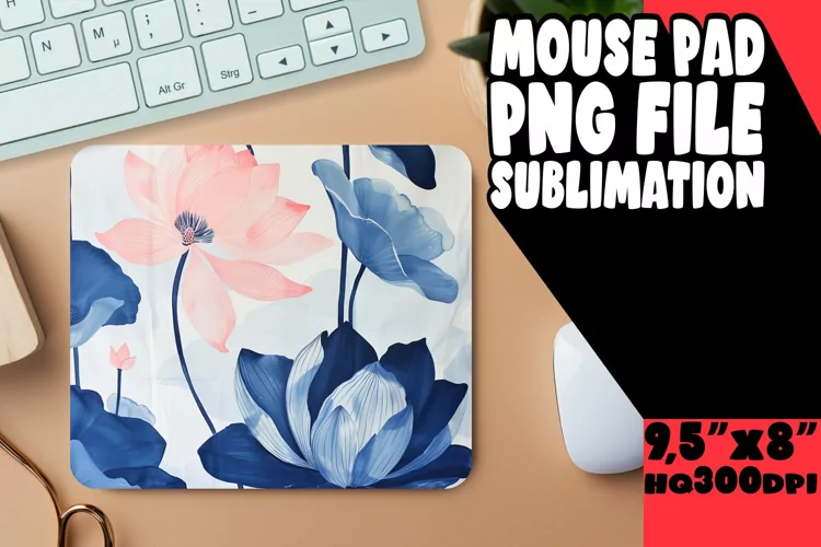 Spring Bloom Bouquet Pattern Mouse Pad Design