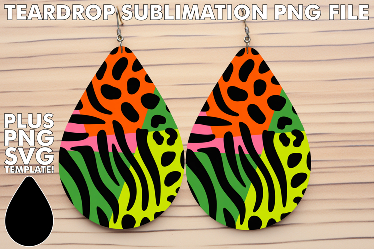 Lovely Teardrop Earrings Ideas PNG, Funky Pattern