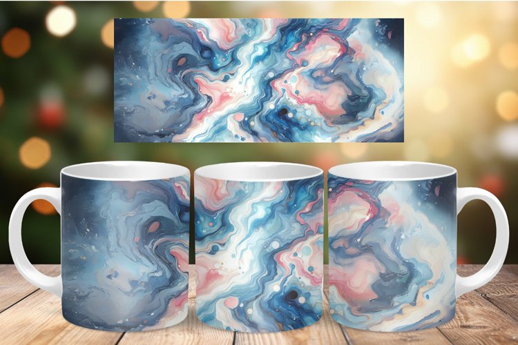 Mug Wrap Sublimation - watercolor marble example image 1