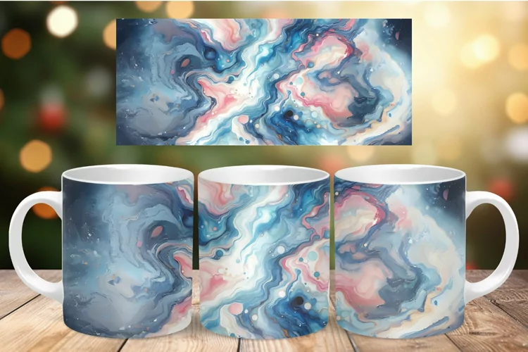 Mug Wrap Sublimation - watercolor marble