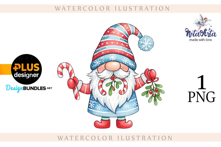 Watercolor Christmas gnomes, Christmas Gnomes example image 1