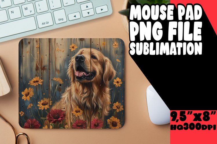 Wooden Dog Sublimation Desk Pad