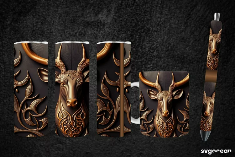 Wooden Deer Sublimation | Tumbler | Mug | Pen