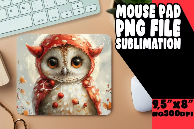 Spring Owl Mouse Pad for Sublimation