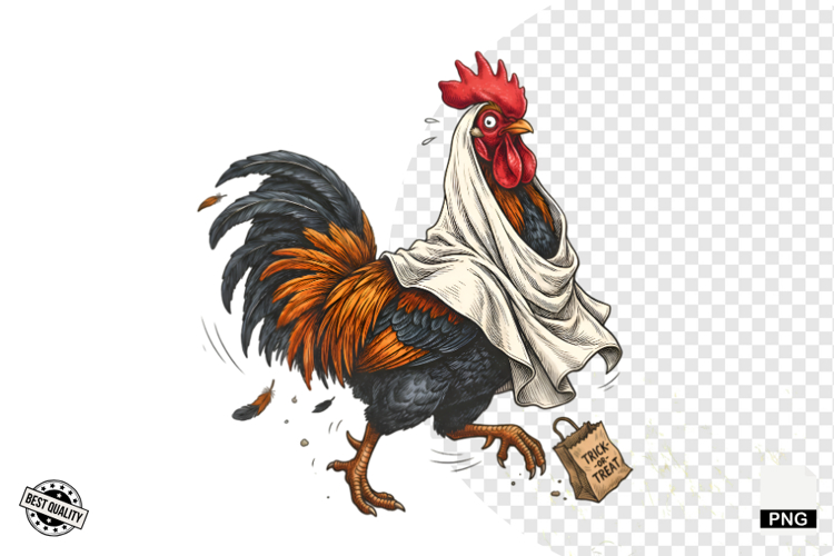 Halloween Ghost Chicken PNG