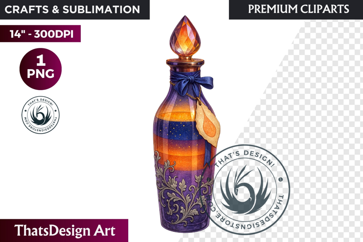 Magical Potion Bottles PNG, Fantasy Witchcraft Clipart witch