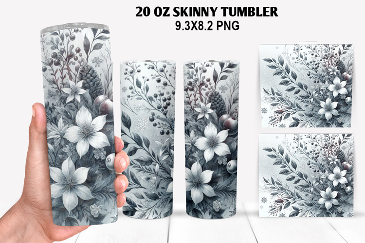 Flowers Skinny Tumbler 20oz Wrap Design, Spring Tumbler Wrap