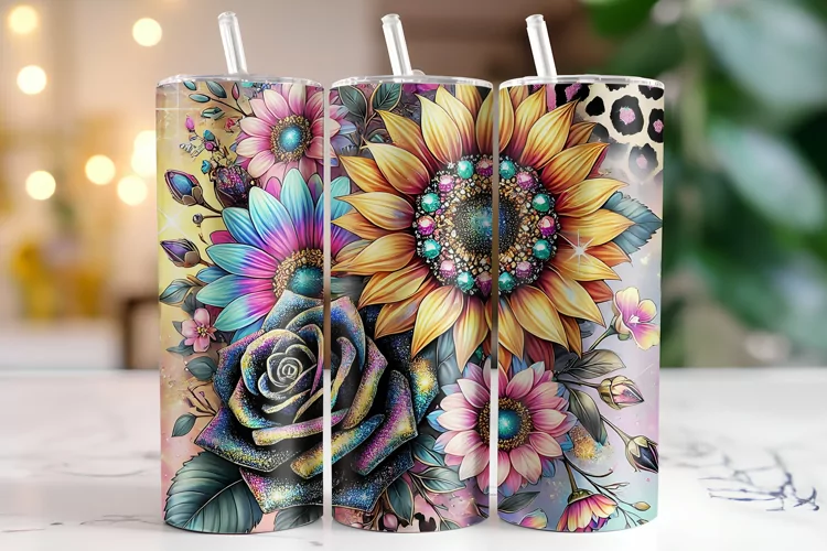 Flowers Tumbler Wrap | Sublimation | Tumblers