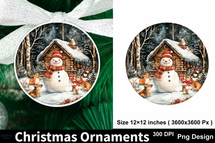 Christmas Ornaments PNG Round Sign PNG, Christmas Round Sign