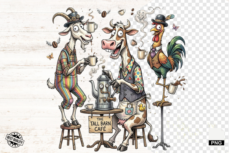 Whimsical Animal Drink Coffee - Whimsical Animals Clipart