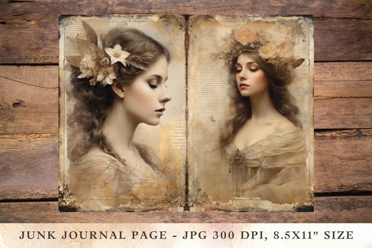 Printable Junk Journal Pages victorian woman girl 37