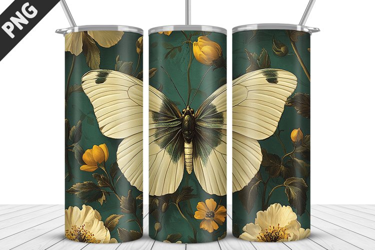 Flower Butterfly 20 oz Tumbler Design|Butterfly Tumbler Wrap