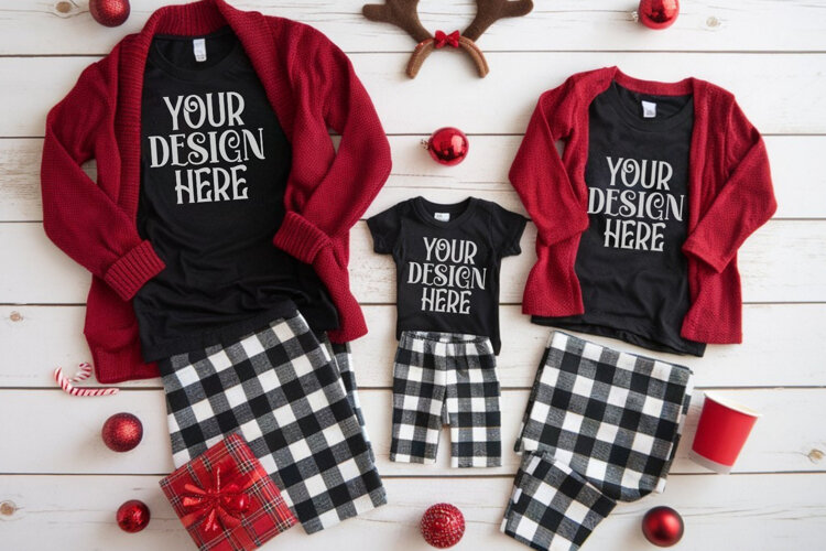 Christmas Family Matching Group T-Shirt Mockup example image 1