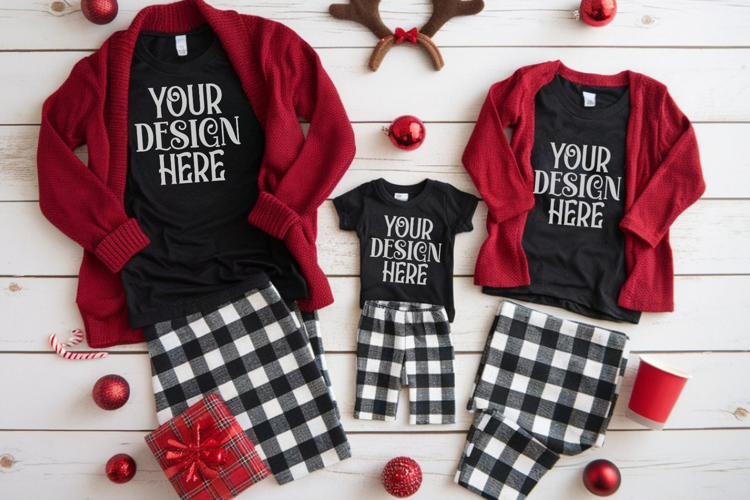 Christmas Family Matching Group T-Shirt Mockup