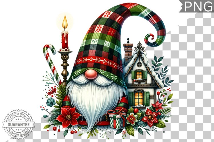 Christmas Gnome Sublimation - Clipart PNG Design