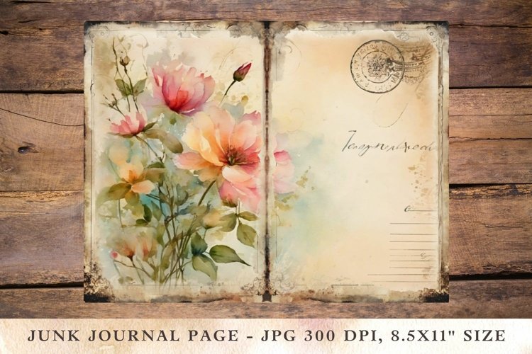 Printable Junk Journal Pages Floral 3