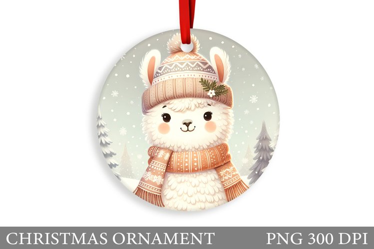Winter Lama Christmas Ornament. Christmas Ornament Design