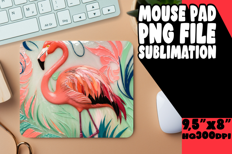 ENCHANTED desk pad PNG Design, Flamingo