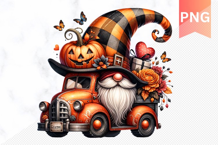 Halloween Gnome Sublimation - Clipart PNG Design