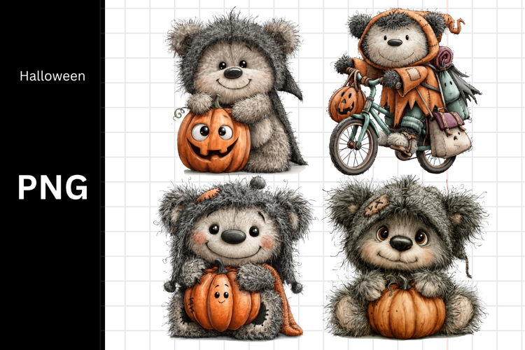 Halloween PNG, Teddy Bear PNG, Fall PNG