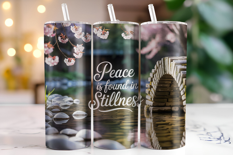 Peace is found in stillness Tumbler Wrap | Sublimation