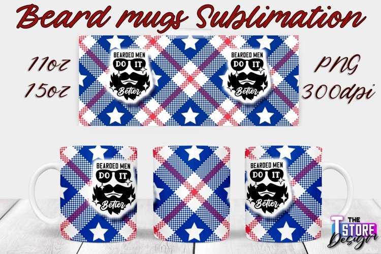 Beard Mug Design | 11 oz 15 oz Mug Sublimation | PNG File example image 1