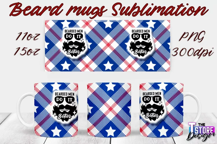Beard Mug Design | 11 oz 15 oz Mug Sublimation | PNG File