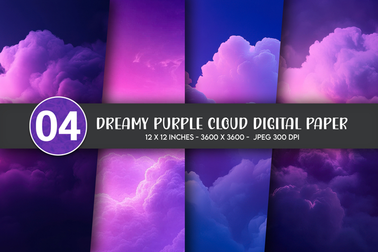 Dreamy Purple Cloud Digital Paper