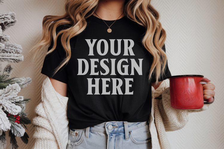 Black Tshirt Mockup Image 9