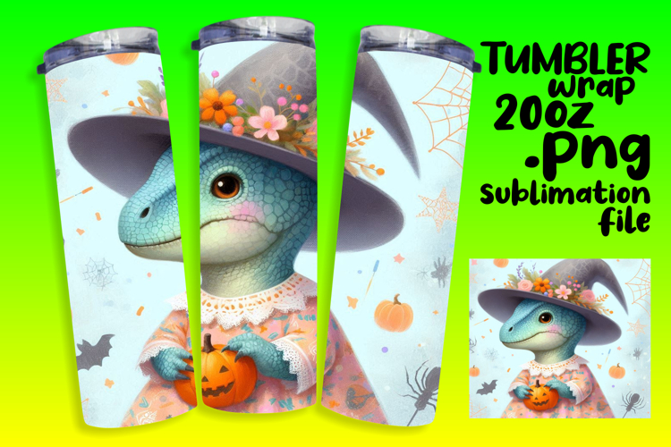 Beautiful 20oz Tumbler Artwork , Halloween Dino