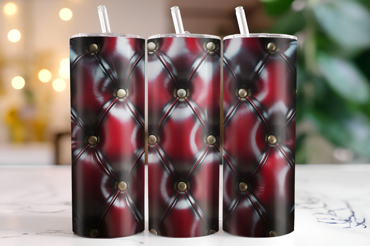 Red Leather Tumbler Wrap | Sublimation | Tumblers