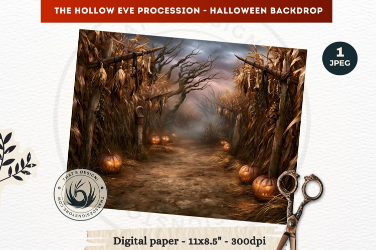Gothic Halloween background - Hollow Eve Procession Backdrop
