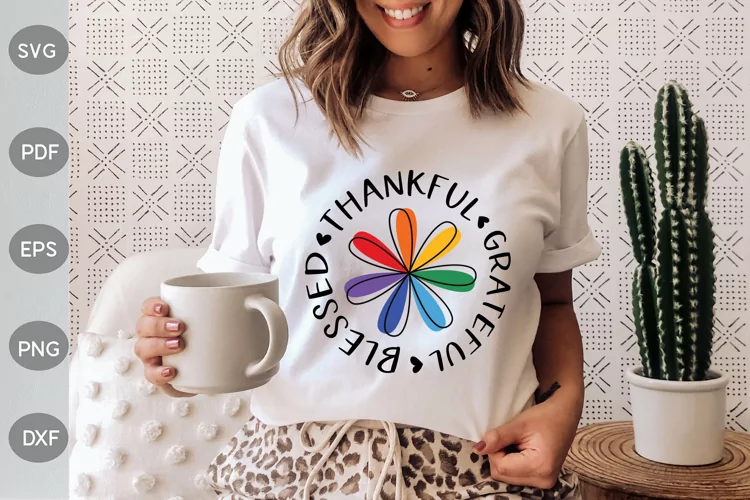 Thankful Grateful Blessed SVG Design