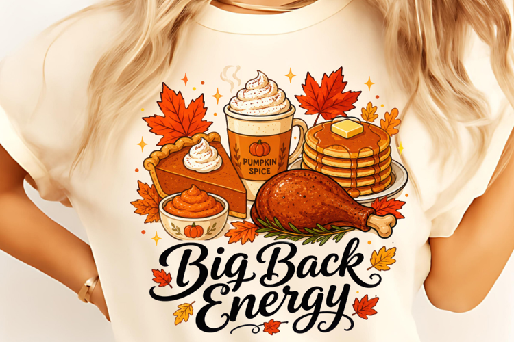 Big Back Energy PNG, Funny Thanksgiving PNG, Fall Pumpkin
