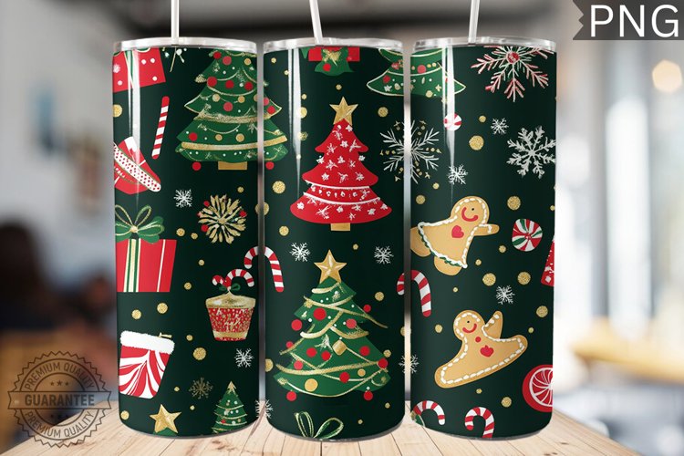 Christmas Tree Tumbler Wrap -High Quality 300 Dpi