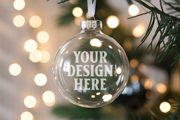 Acrylic Christmas Ornament Mockup , christmas ornament mocku