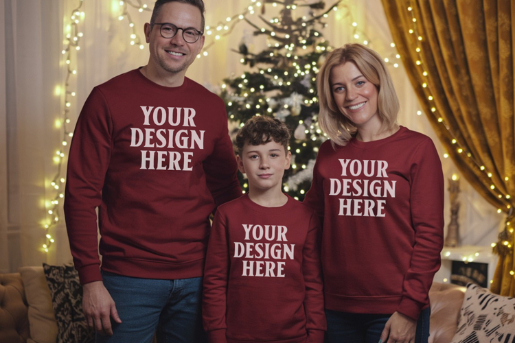 Christmas Family Group Tshirt Mockups