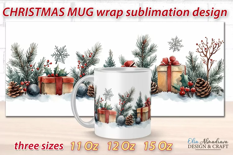 Christmas Mug Wrap design| Mug Sublimation Cricut Templates