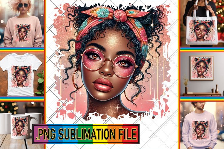 Dazzling TSHIRT Designs PNG, Afro Girl