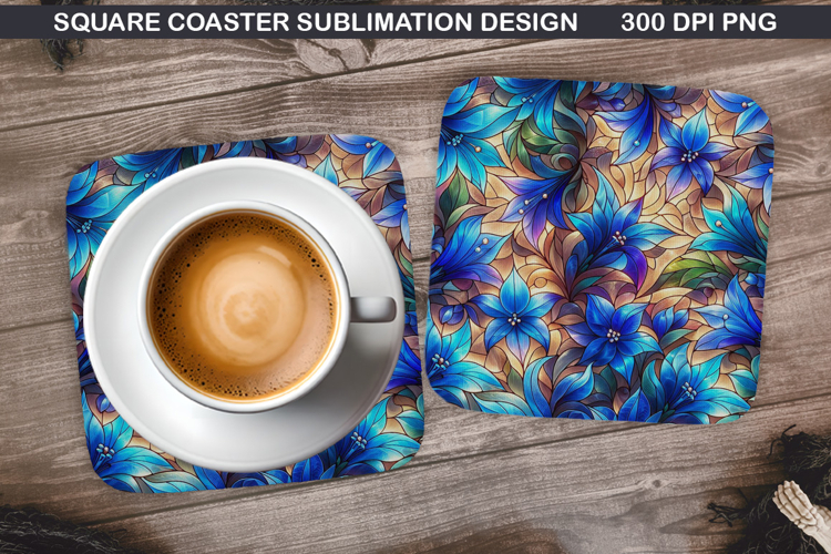 Flowers Coaster Sublimation, Spring Coaster PNG Design