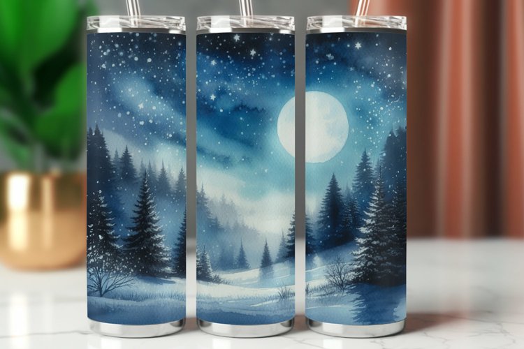 Tumbler Wrap 20 oz - snowy forest