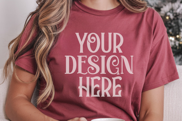 Cumin Comfort Colors 1717 Christmas Mockup, CC 1717
