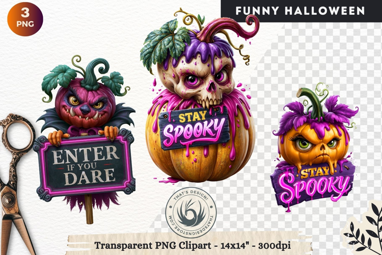 Funny Halloween characters Clipart Spooky graphics